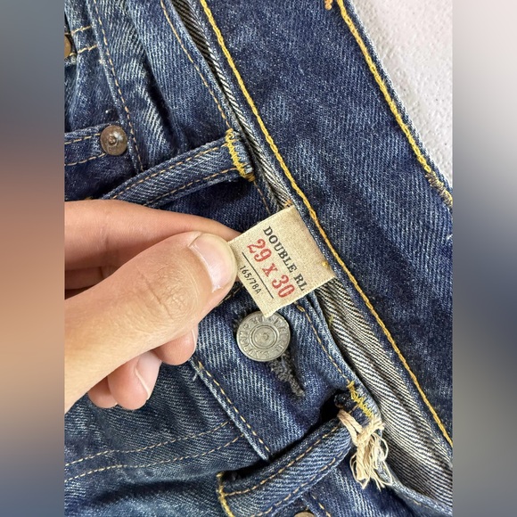 New RRL Double RL Jeans Mens 29x30 Blue Selvedge Straight Denim Button - Picture 6 of 11